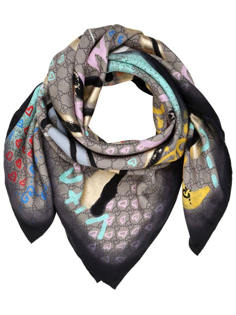 gucci ghost silk scarf|Gucci silk scarf vintage.